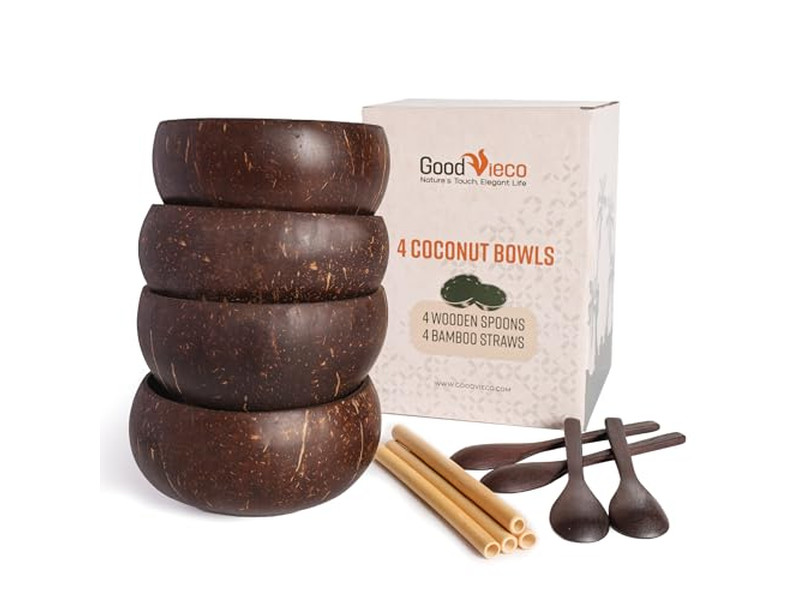 Bols en Bambou 7 Pour Nourriture Crème Glacée Bol de Noix de Coco 32 4 Énorme Coque Bio