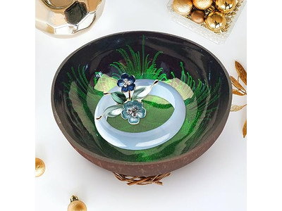 Bol de Service en Grappes Ensemble de 4 Bols en Coque de Noix de Coco Polie Premium de Thaïlande