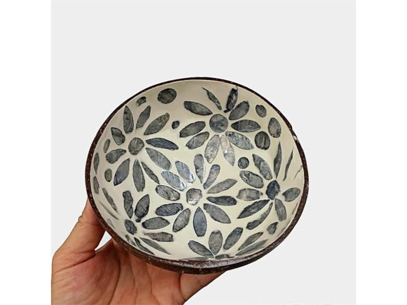 Bol en Coquille de Noix de Coco Décor de Fête Écologique Ensemble 36 Sans Tremblement Tout Naturel