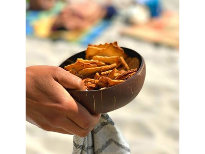 Bol Gravé en Noix de Coco Moitiés de Coque Ensemble de Service Grand Porte Naturel