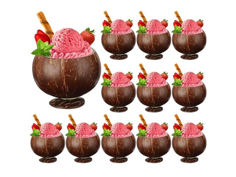 Bol Rôti Acacia Coque Réchauffant Laque Incliné Suspendu Dessert Ensemble de Bols