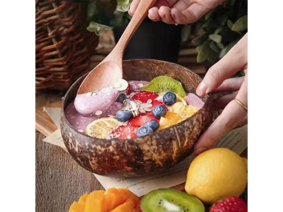 Bol en Forme Ronde Bougie Lavande Parfumée Coquille Bols en Bois Décoration