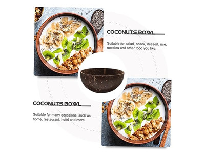 Bol en Noix de Coco Écologique Décoratif Coquille en Bambou Bols pour Bougies Coquilles Artisanat