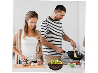 Bol en Noix de Coco Écologique Décoratif Coquille en Bambou Bols pour Bougies Coquilles Artisanat