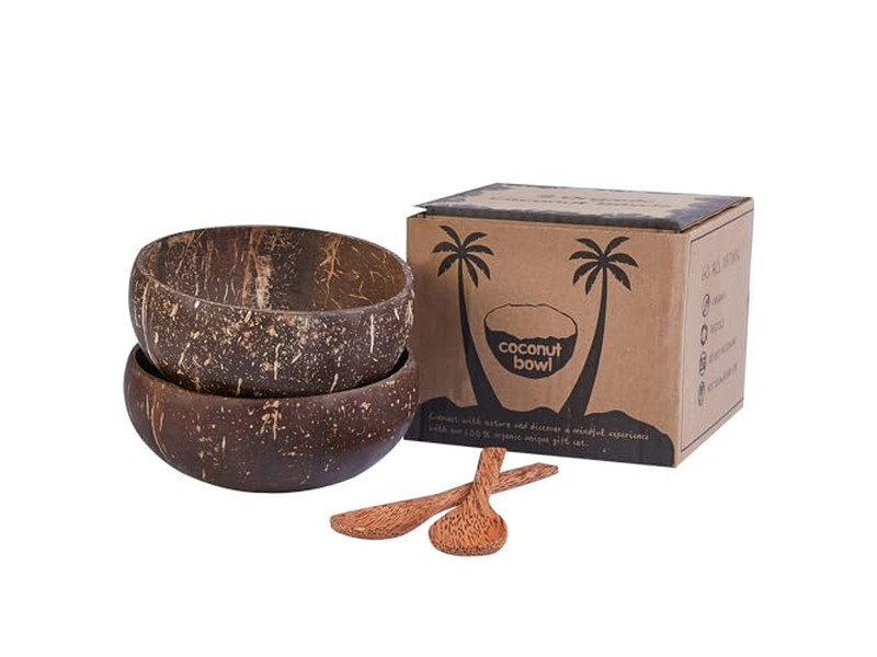 Décor de Fruits en Bois Ensemble de Bol en Osier Coque Naturelle Salade Peu Profonde