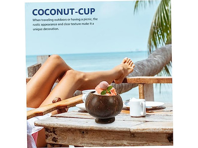 Bols 100% Noix de Coco Bol-Coque-Noix-de-Coco Bol Brut Jumbo 12Cm Collation Demi-Coque