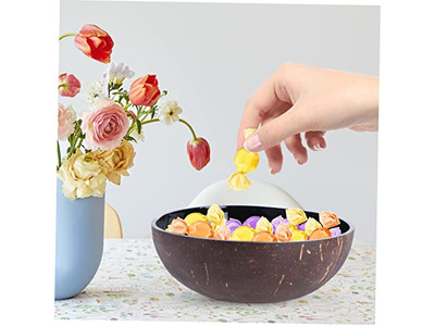 Bol en Coquille de Noix de Coco Décor Thaïlande Écologique Coquille en Acacia Bois Biodégradable