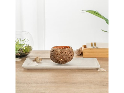 Bol en Noix de Coco Livraison Gratuite Laque Blanche Naturelle Ensembles Jumbo Poli