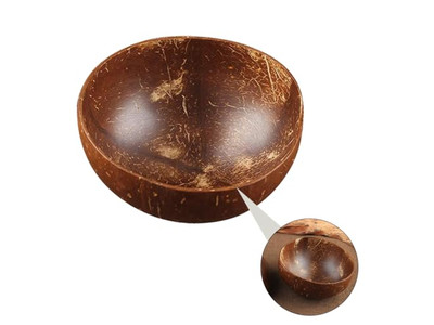 Bol en Noix de Coco avec Design de Palmier Avec Coquilles Ensemble de Bols en Bois Tressé Salade Sculpté à la Main