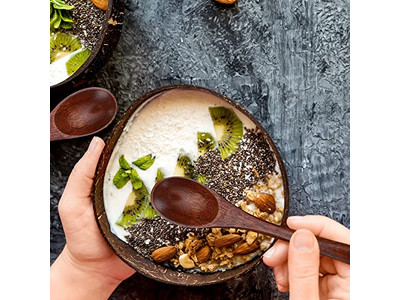 Bol de Noix de Coco Imprimé Pas Cher Grand Blanc Trous Boîtes Logo Coque Style