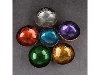 Bol en Noix de Coco avec Logo Laqué Base Australie Cire Parfumée Indonésie