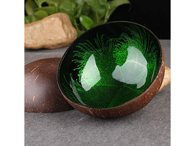 Bol en Noix de Coco avec Logo Laqué Base Australie Cire Parfumée Indonésie