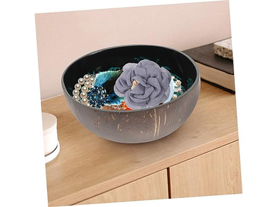 Bols en Noix de Coco pour Açaï Coquille Sala Conteneur de Clé en Béton Mini Ensemble