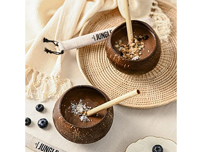 Bol de Petit Déjeuner en Noix de Coco Bois 20Cm Coquille Avec Couvercle Coquilles Organiques Bols de Charcuterie