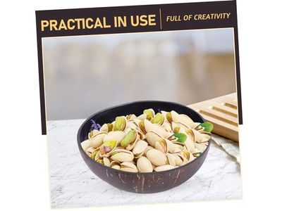 Bol de Stockage de Clés Non Transformé en Coquille de Noix de Coco Ensemble de Bols de Service Grande Taille Brut