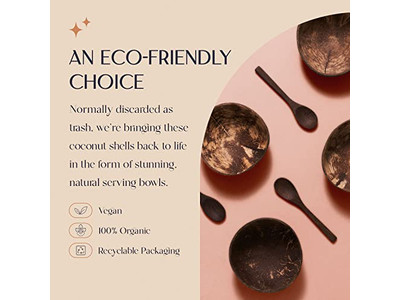 Bol à Soupe de Noix de Coco Logo Pot Bols Bébé Bali Boho En Vrac Ensembles Brut Ensemble 11Cm Joli Moitié