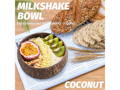 Bol à Pâte Coque de Noix de Coco Logo Fait Main Bois Rustique Plateau en Bois