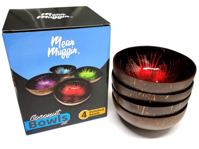 Ensemble de Bols Écologiques Faits Main en Bois de Noix de Coco pour Soupe en Forme de Diamant