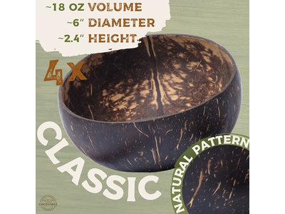 Bol Macramé en Noix de Coco Coquille Imprimée 8 Pouces Coquilles Vides 6 Fleurs