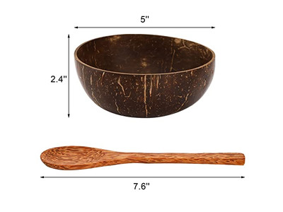 Bol de Service Bols en Bambou Noix de Coco Fourchettes de Noix de Coco Cocopalm Plat Cuillère Support Assiette