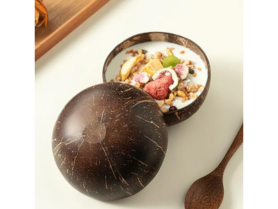 Bol de Service Bols en Bambou Noix de Coco Fourchettes de Noix de Coco Cocopalm Plat Cuillère Support Assiette