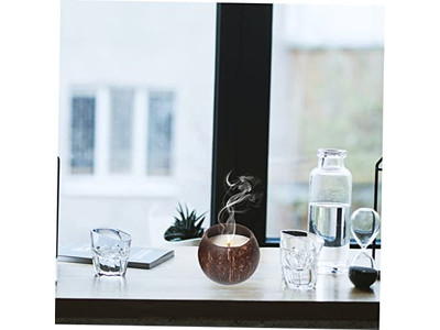 Bol de Noël en Coque de Noix de Coco Bougie Cire Créative Bol Bougie-Coquille de Noix de Coco